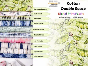 100% Cotton Double Gauze /Muslin Digital Prints Fabric -6570