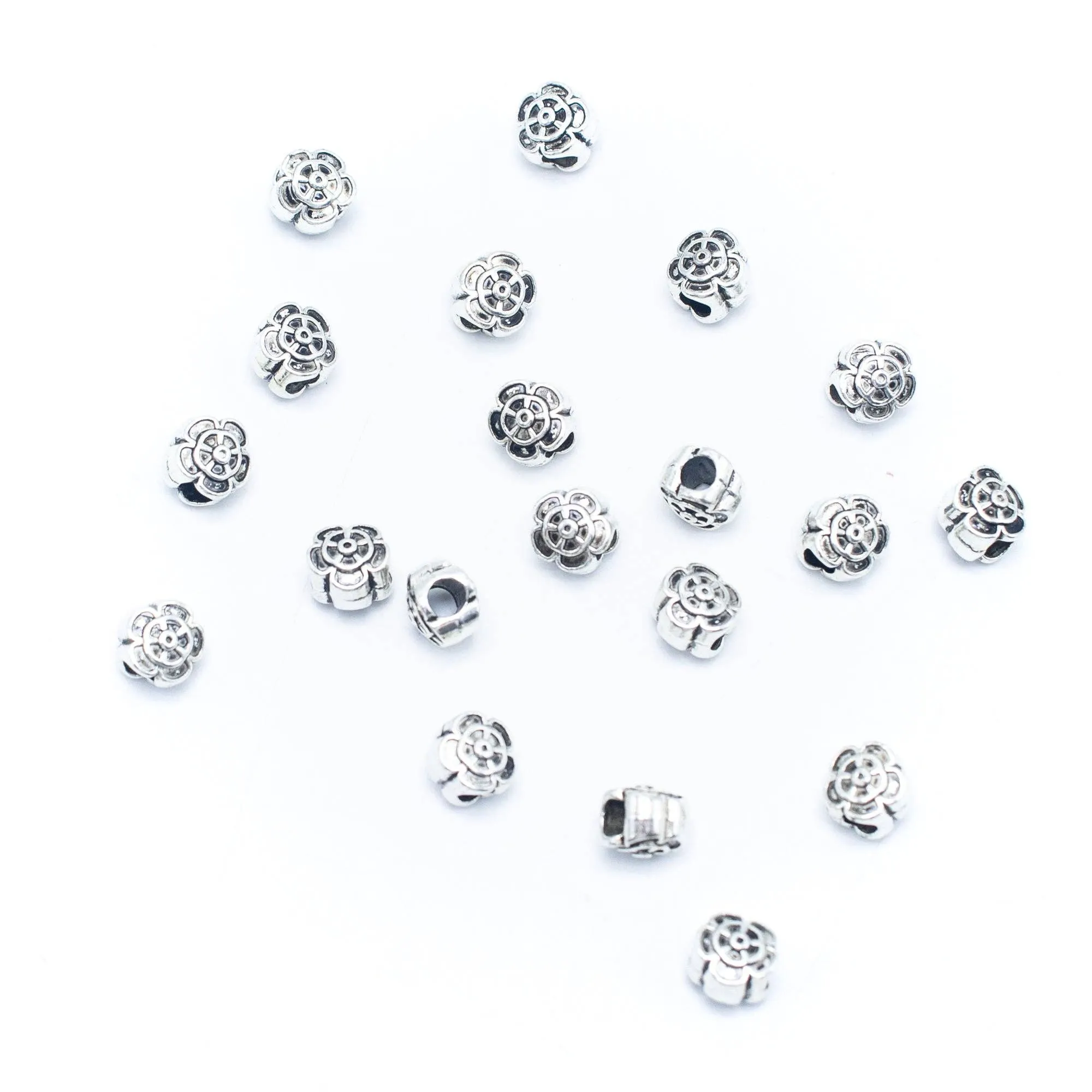 20PCS For 5mm leather antique silver  5mm round  Jewelry supply Findings Components- D-5-5-239