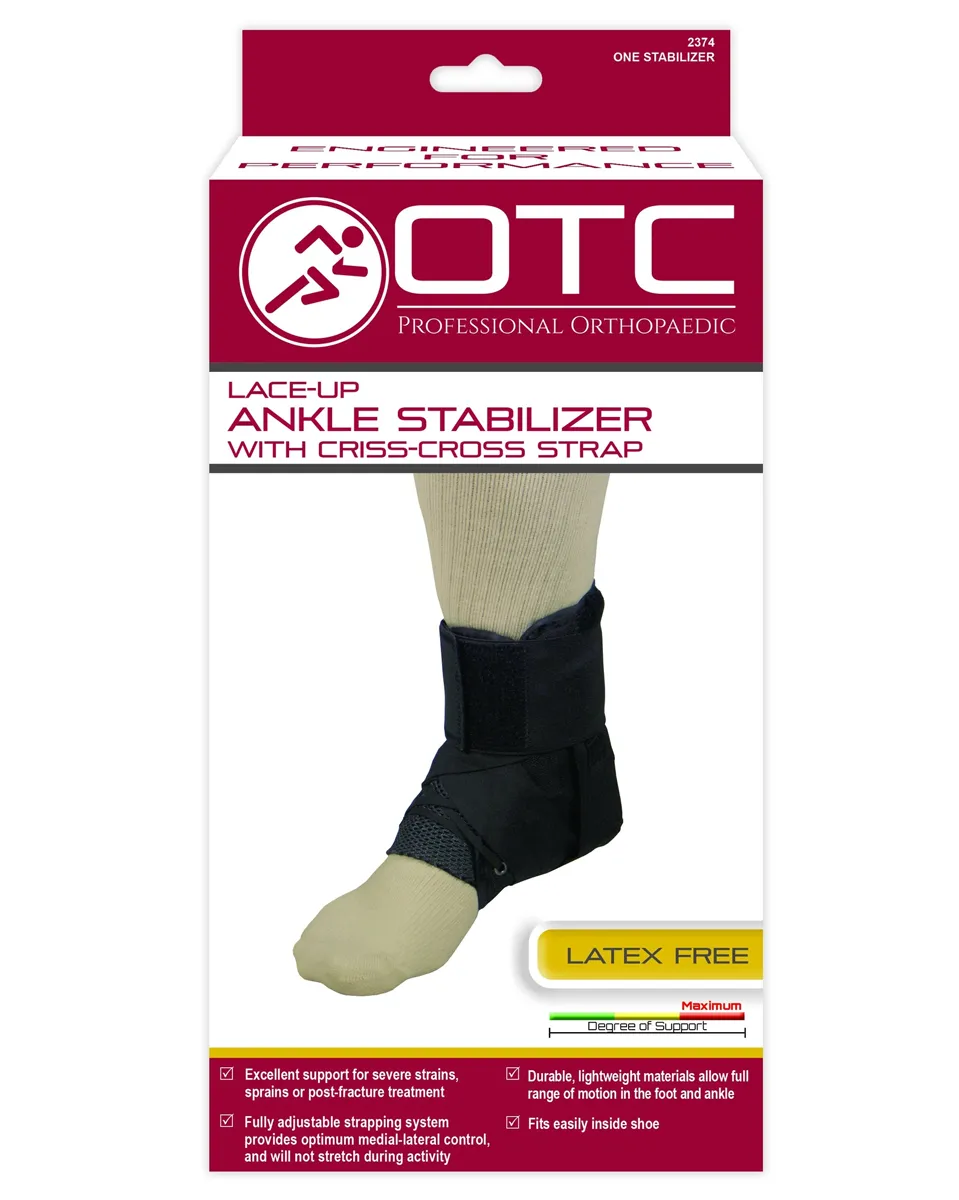 2374 / OTC LACE-UP ANKLE STABILIZER WITH CRISS-CROSS STRAP