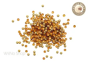 3mm Gold Round Dome Metal Studs - 100 pcs