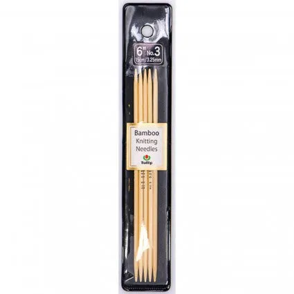 6" Double Point Bamboo Knitting Needle (set of 5)