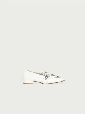 Almond-Toe Laser-Cut Loafers