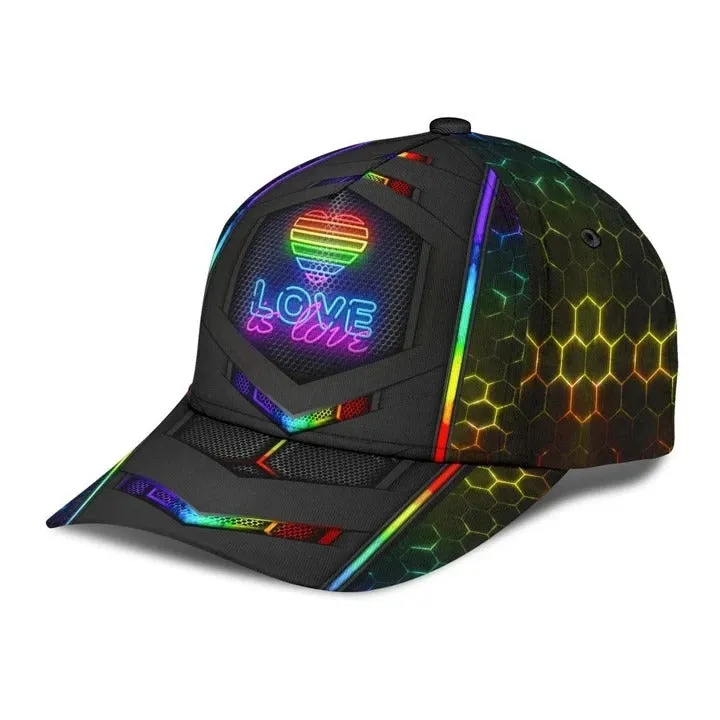 Bekind All Over Printing Baseball Cap For Gaymer, Love Is Never Wrong LGBT 3D Baseball Cap Hat