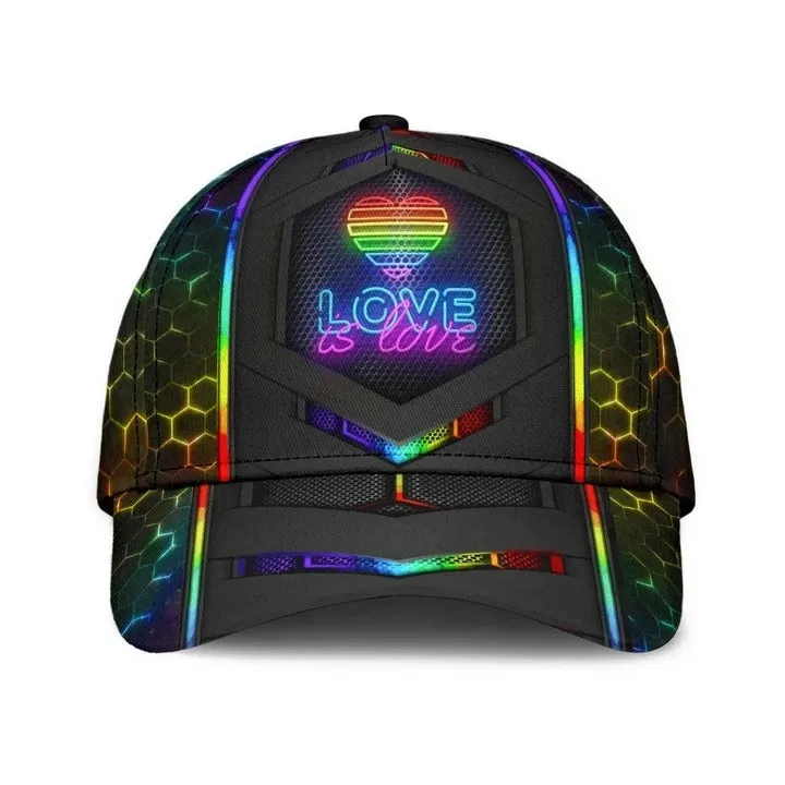 Bekind All Over Printing Baseball Cap For Gaymer, Love Is Never Wrong LGBT 3D Baseball Cap Hat