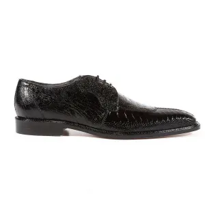 Belvedere Siena in Black Genuine Ostrich Leg Oxfords