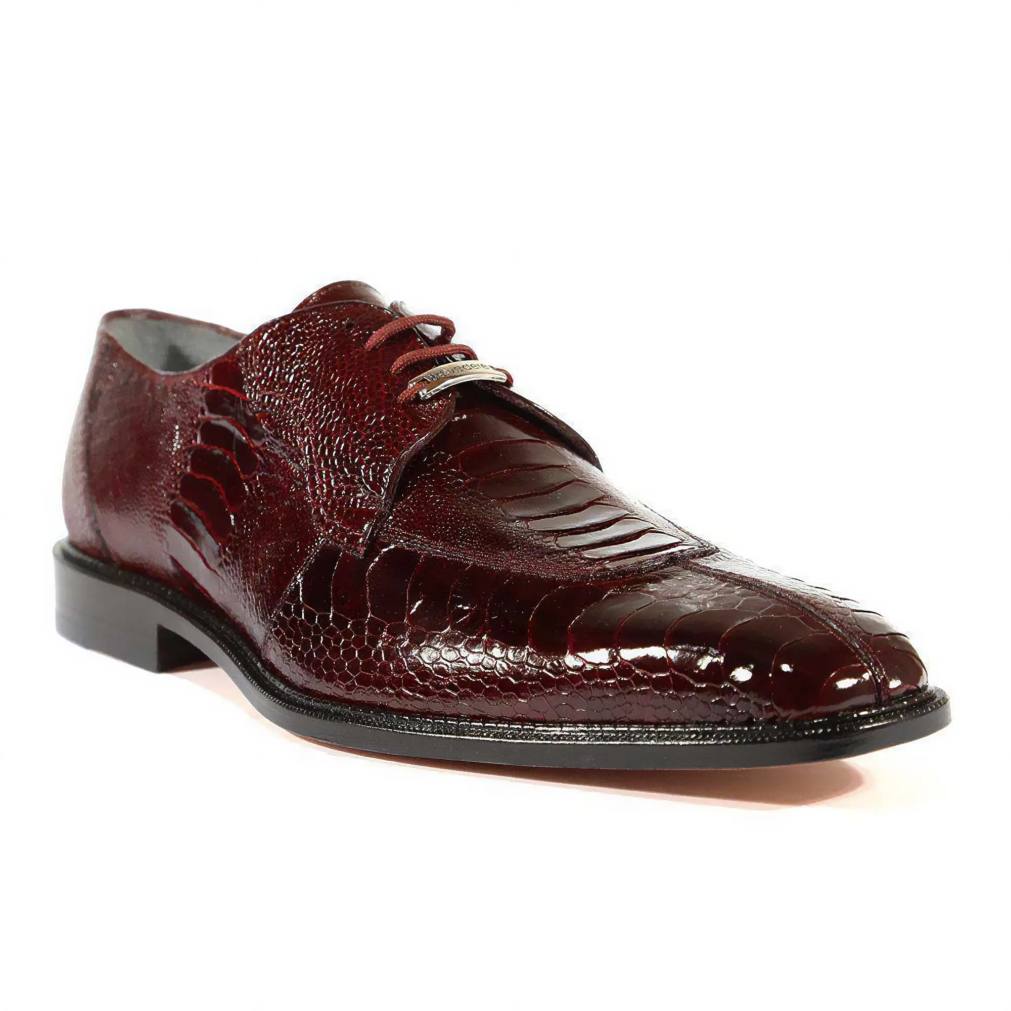 Belvedere Siena in Dark Burgundy Genuine Ostrich Leg Oxfords