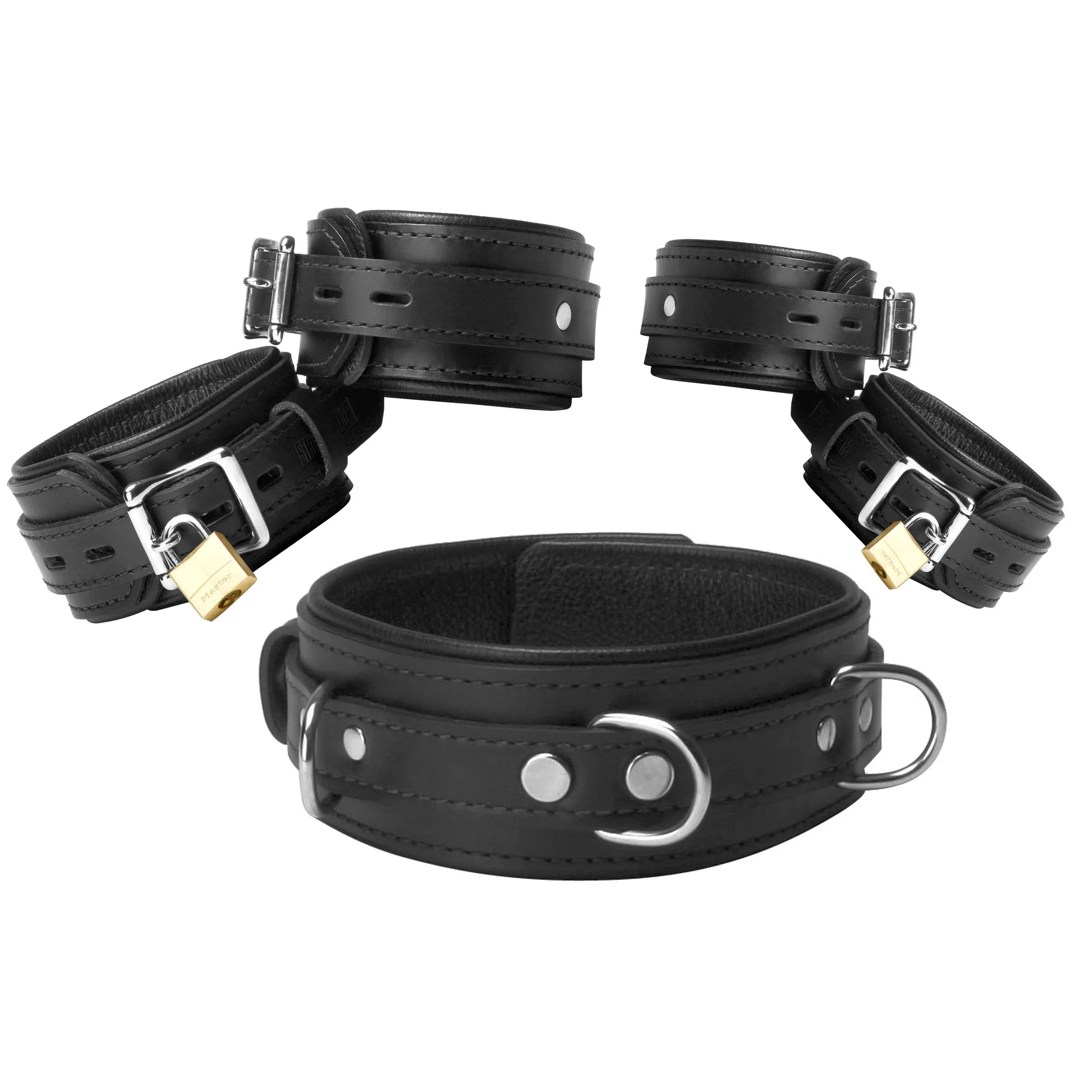 Black Leather Bondage Essentials Kit