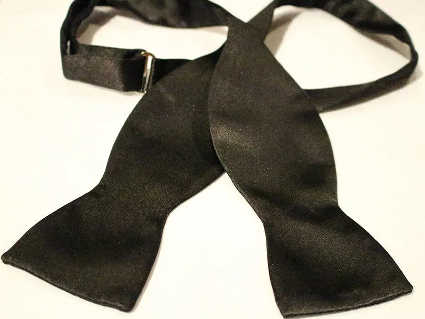 Black Satin Bow Tie