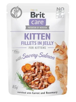 Brit Care Fillets In Jelly Salmon Fillets - Wet Kitten Food - 85 G