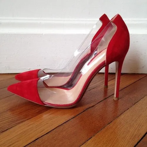 CASSIDY Red Suede Leather Pumps