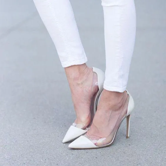 CASSIDY White Patent Leather Pumps