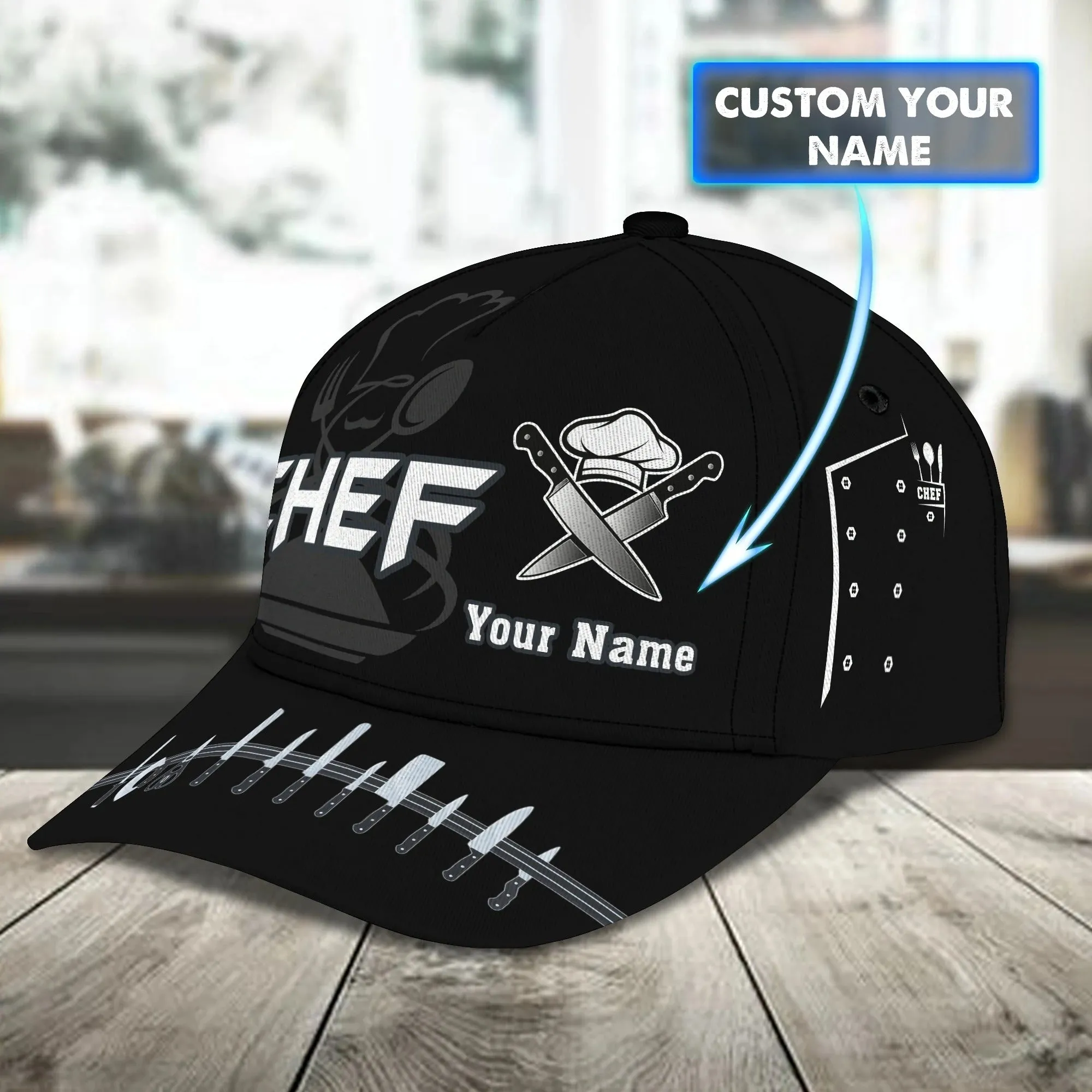 Custom 3D All Over Print Baseball Cap For Master Chef, Chef Baseball Cap, Hat, Birthday Present For Master Chef