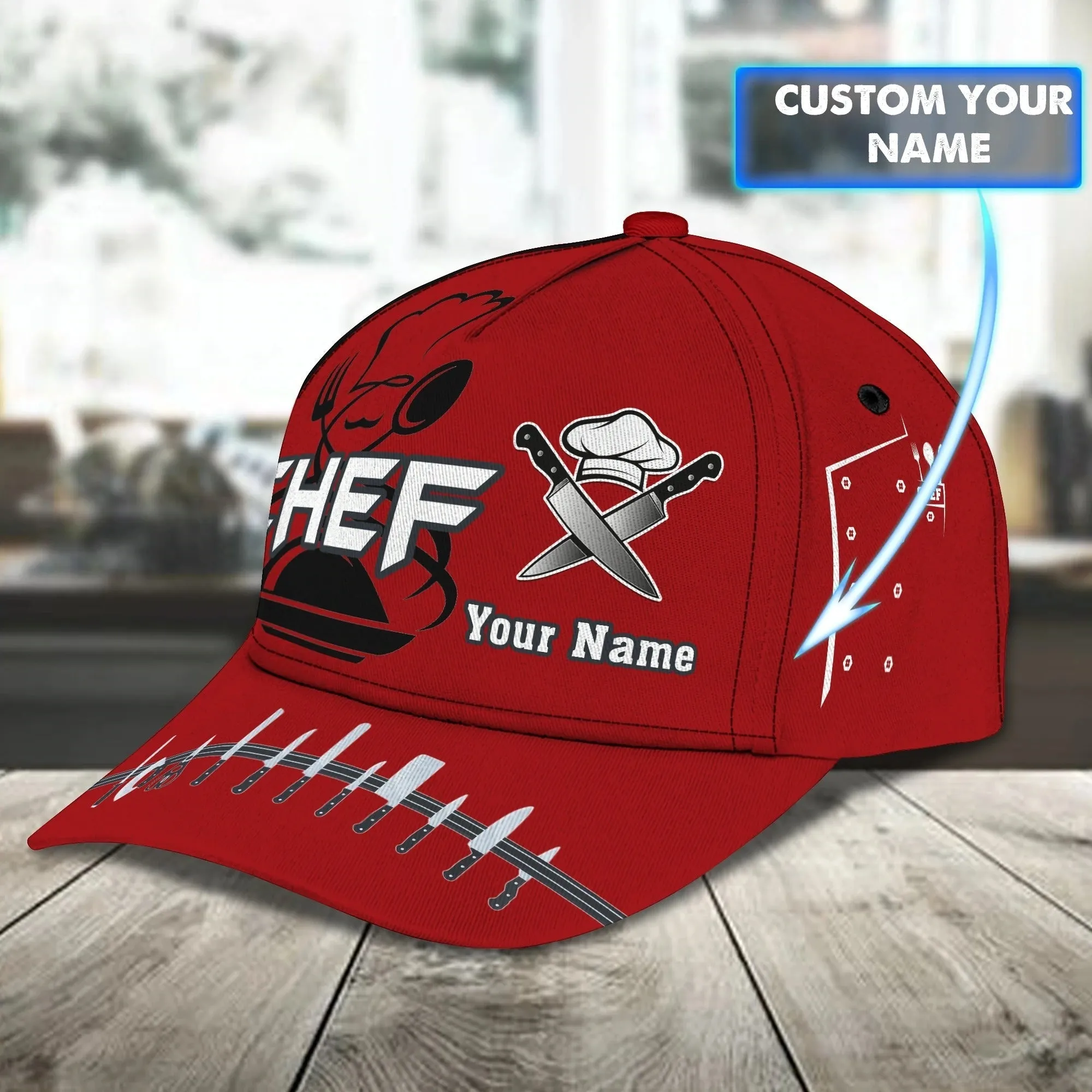 Custom 3D All Over Print Baseball Cap For Master Chef, Chef Baseball Cap, Hat, Birthday Present For Master Chef