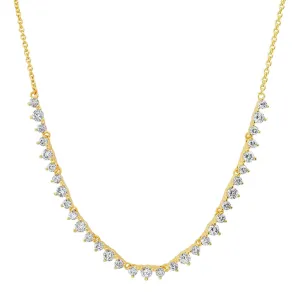 CZ Pointed Bib Necklace