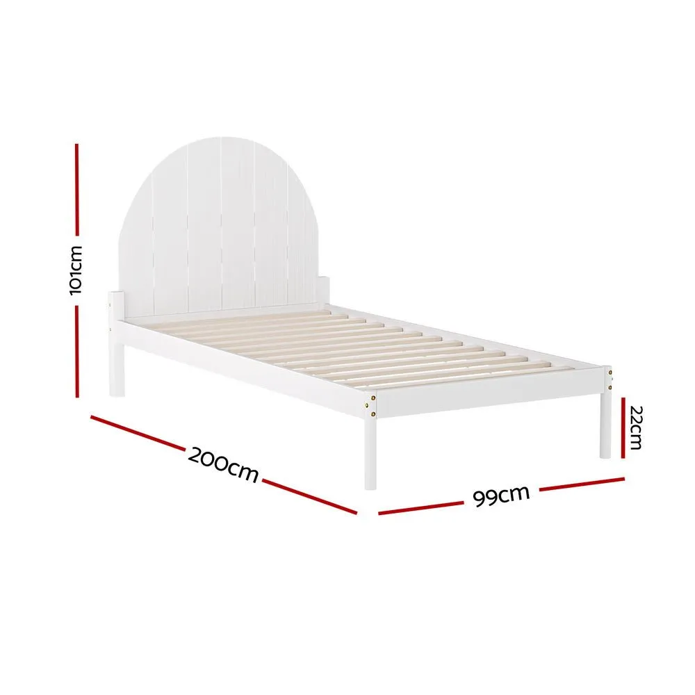 Daly Single Wooden Bed Frame White