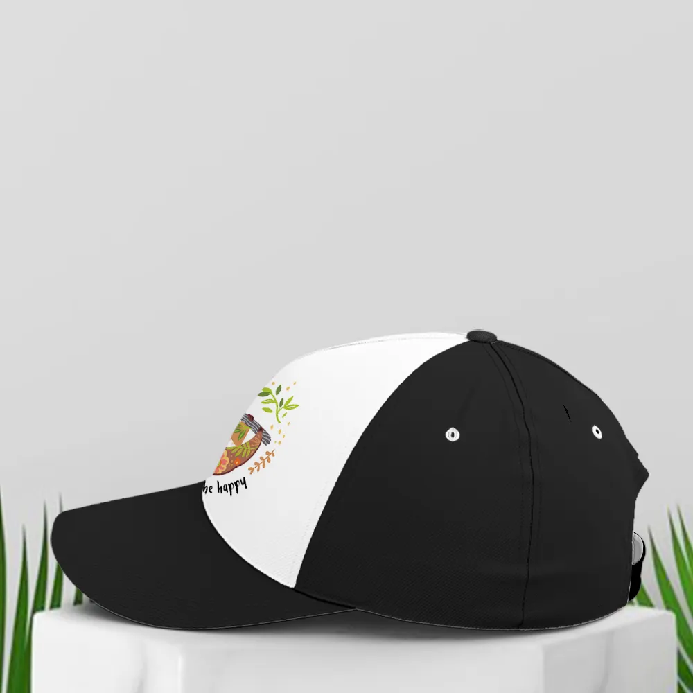 Don't Hurry Be Happy Floral Sloth Baseball Cap Coolspod