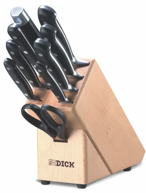 F.DICK PREMIER PLUS WOODEN KNIFE BLOCK, 9PCS