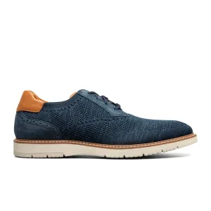 Florsheim Vibe Knit Plain Toe Oxford (Men) - Navy Knit/Nubuck with White Sole