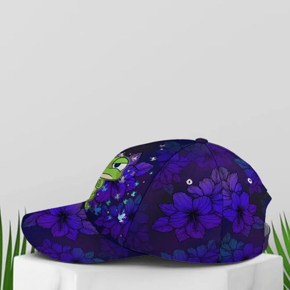 Frogs Floral Pattern Purple Baseball Cap Coolspod