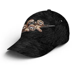 Funny Sloths Black Hair Style Baseball Cap Coolspod