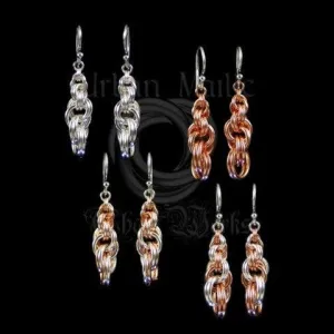 Graduated Double Spiral Earrings Round