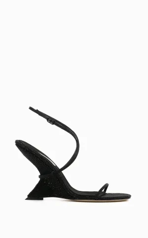 Halter 90 Wedge | Black Diamante