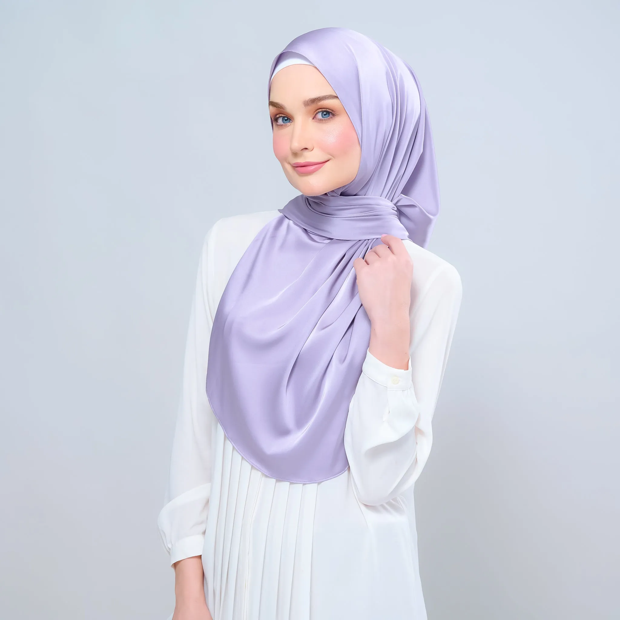 Instant Tag n' Go Shawl  | Satin Silk in Lavender Blush