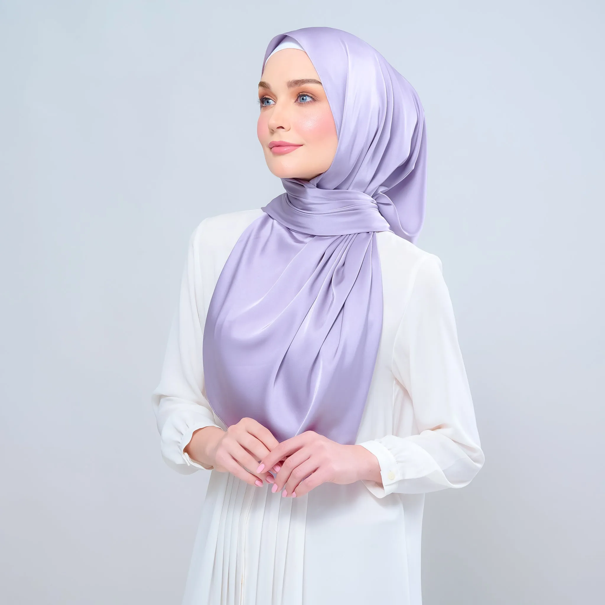 Instant Tag n' Go Shawl  | Satin Silk in Lavender Blush