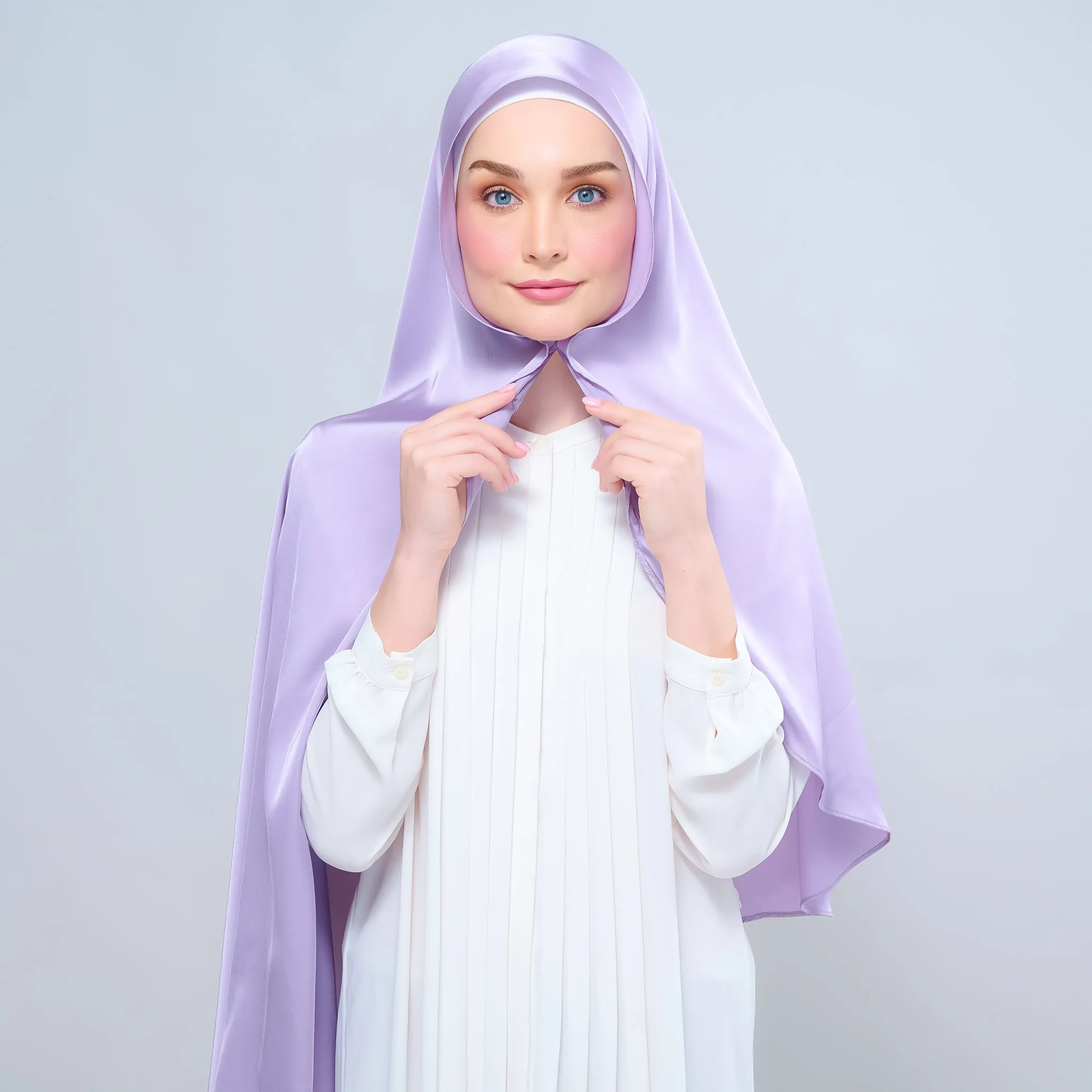 Instant Tag n' Go Shawl  | Satin Silk in Lavender Blush