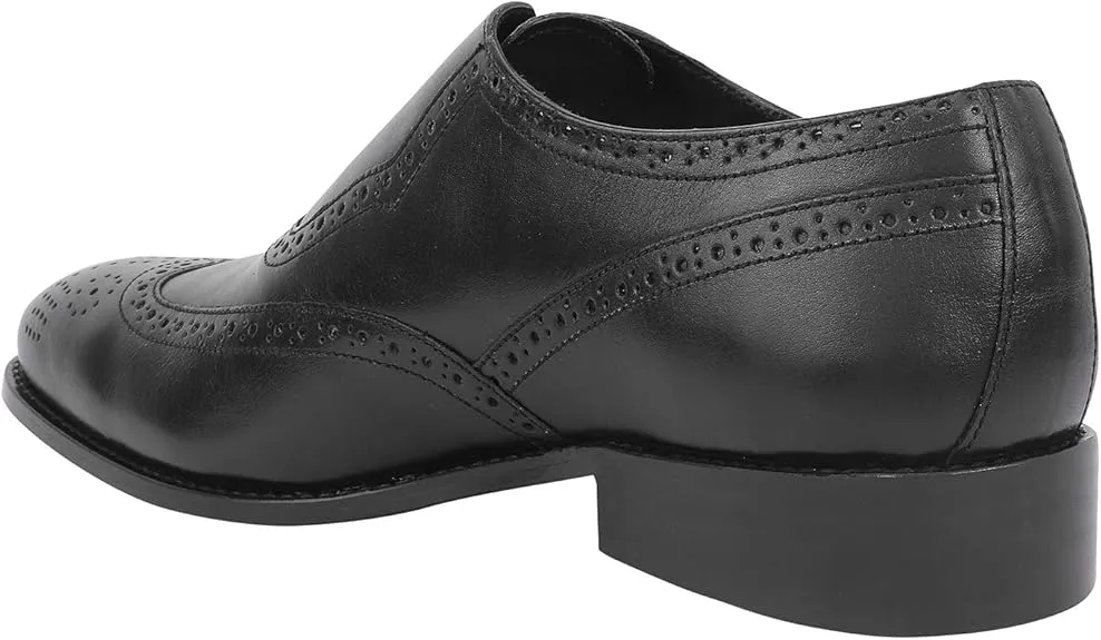 Libertyzeno Men's Black Wingtip Slip on Dress Shoes Size 7 Pair of Shoes