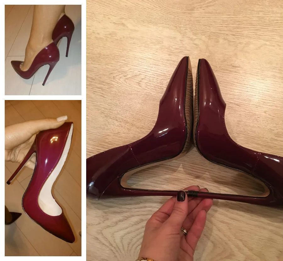 LIZZY Wine Red Patent Leather Pumps