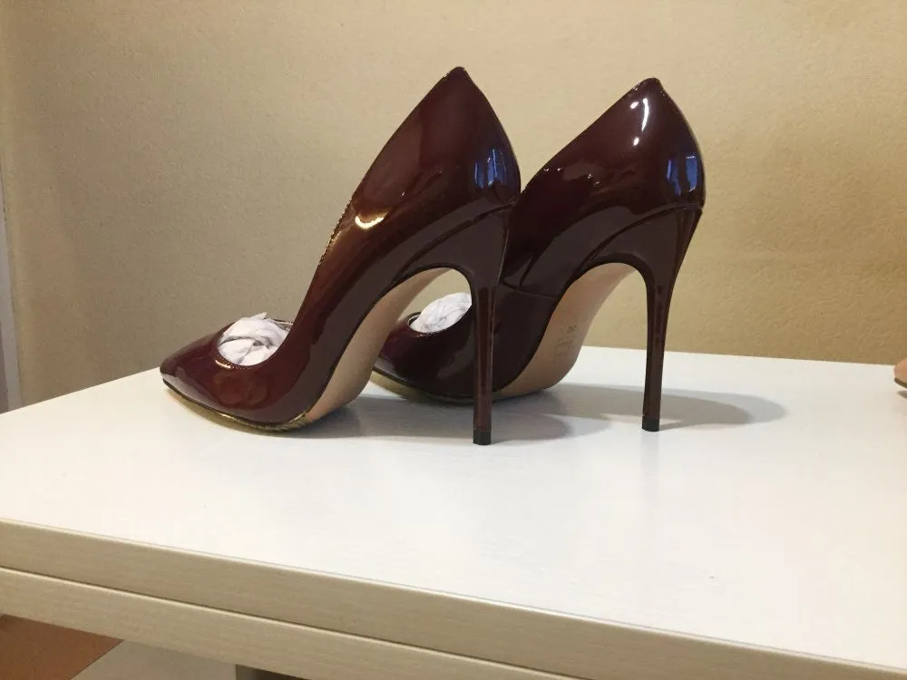 LIZZY Wine Red Patent Leather Pumps