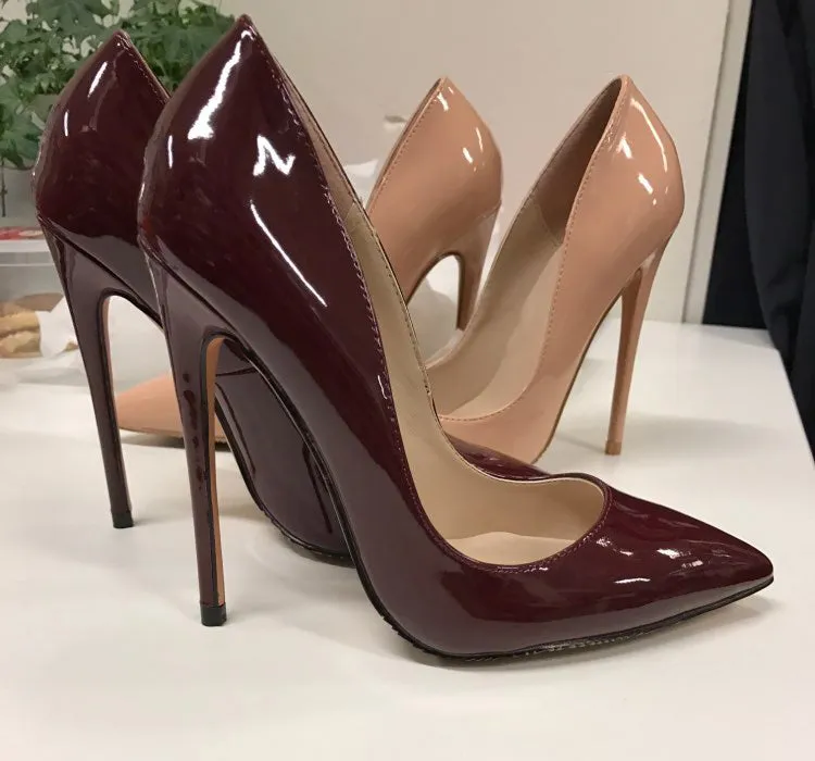 LIZZY Wine Red Patent Leather Pumps