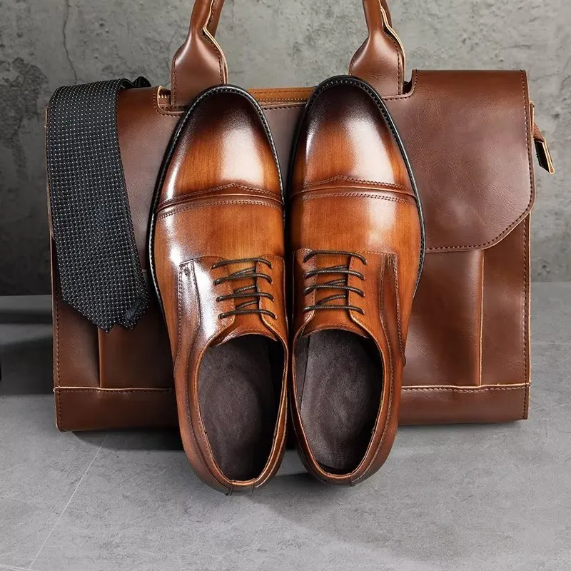 LuxeLeather Chic Derbies Dress Shoes