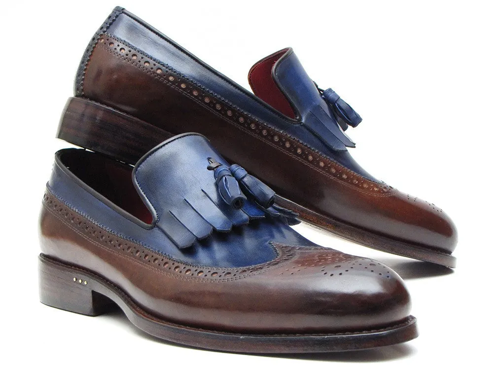 Paul Parkman Dark Brown & Navy KilTie Tassel Loafer