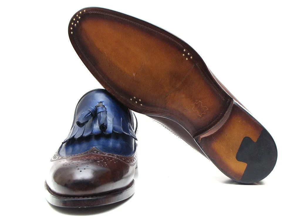 Paul Parkman Dark Brown & Navy KilTie Tassel Loafer