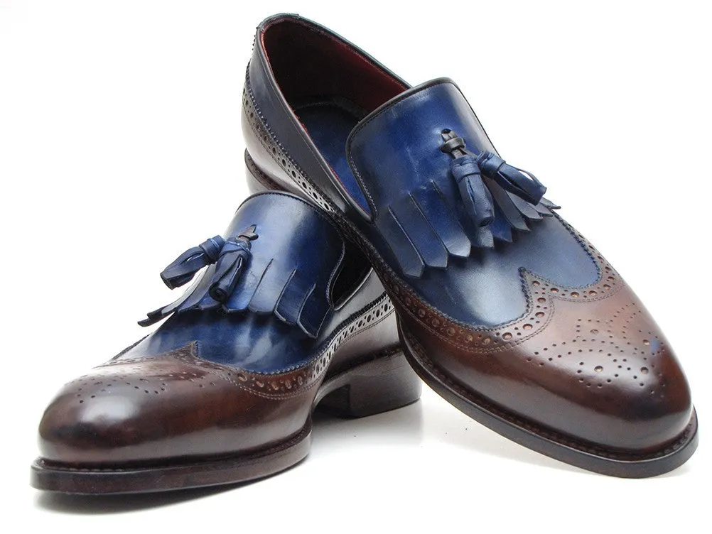 Paul Parkman Dark Brown & Navy KilTie Tassel Loafer