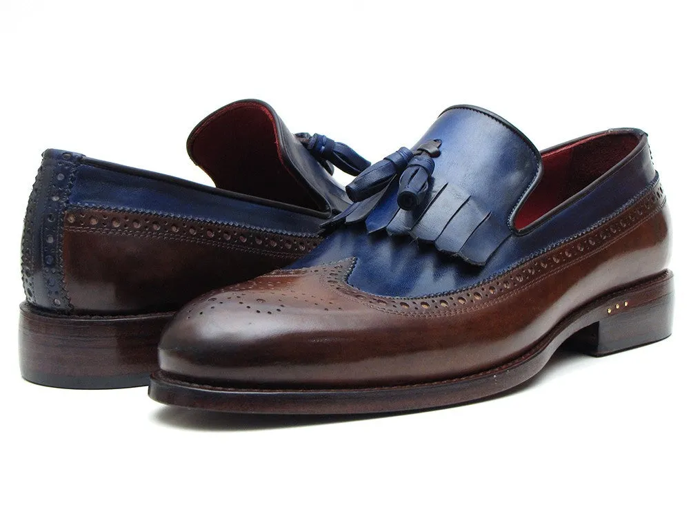 Paul Parkman Dark Brown & Navy KilTie Tassel Loafer