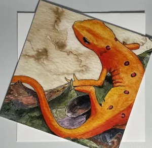 Peterson Orange Newt Single Notecard