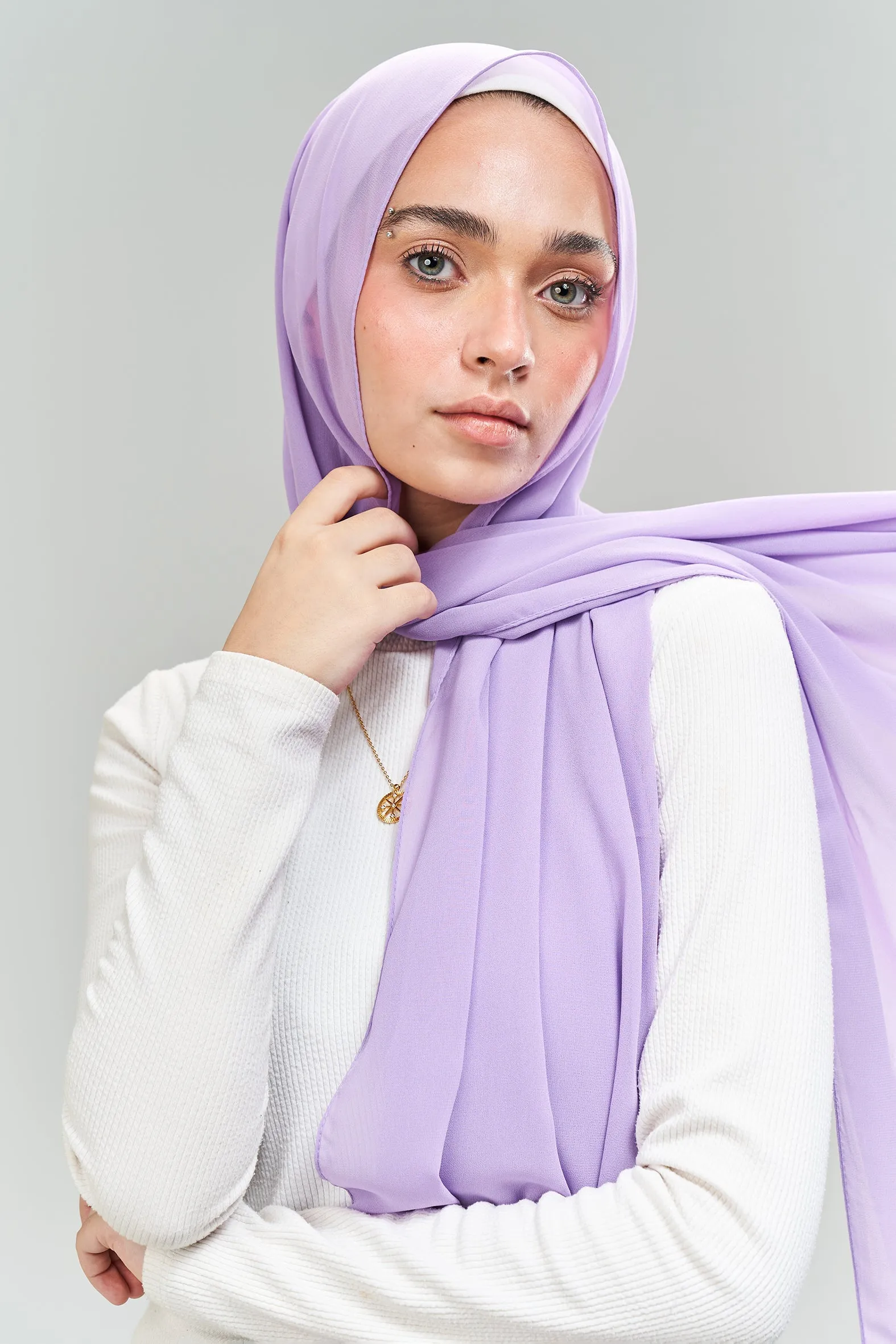 Plain purple chiffon