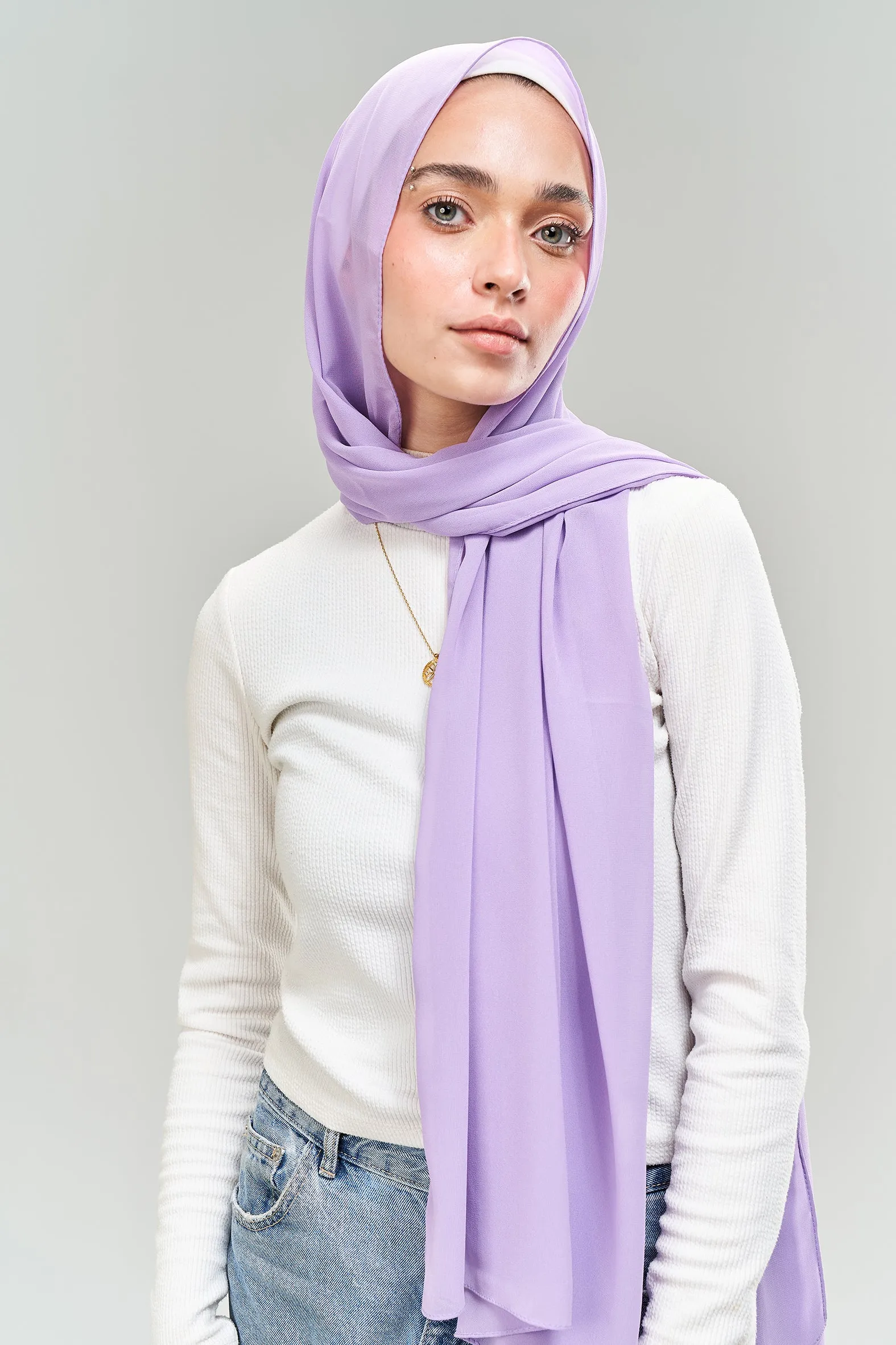 Plain purple chiffon