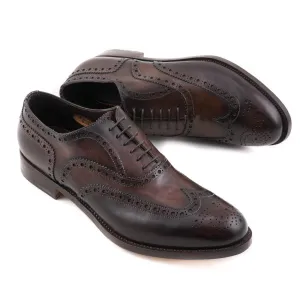 Santoni Wingtip Brogue in Antiqued Brown