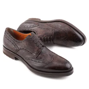 Santoni Wingtip Derby in Antiqued Brown