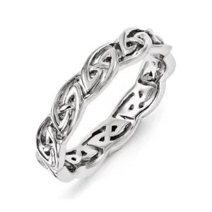 Sterling Silver Stackable Expressions Celtic Carved Band Ring