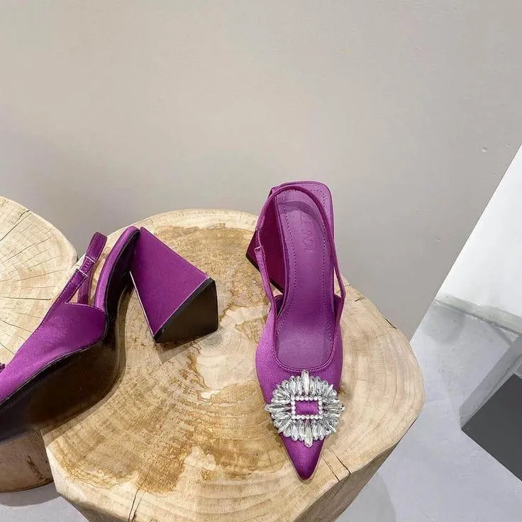 Triangle Zara Heels - (Purple)