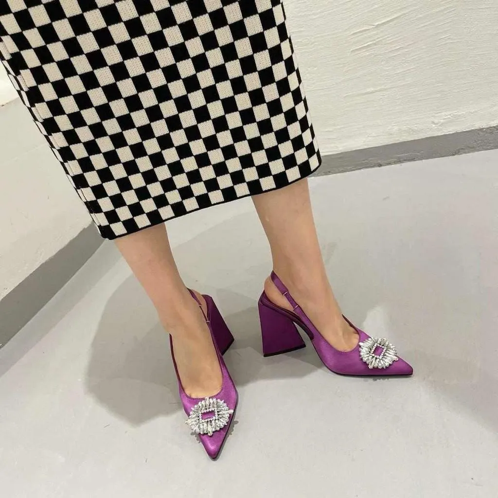 Triangle Zara Heels - (Purple)