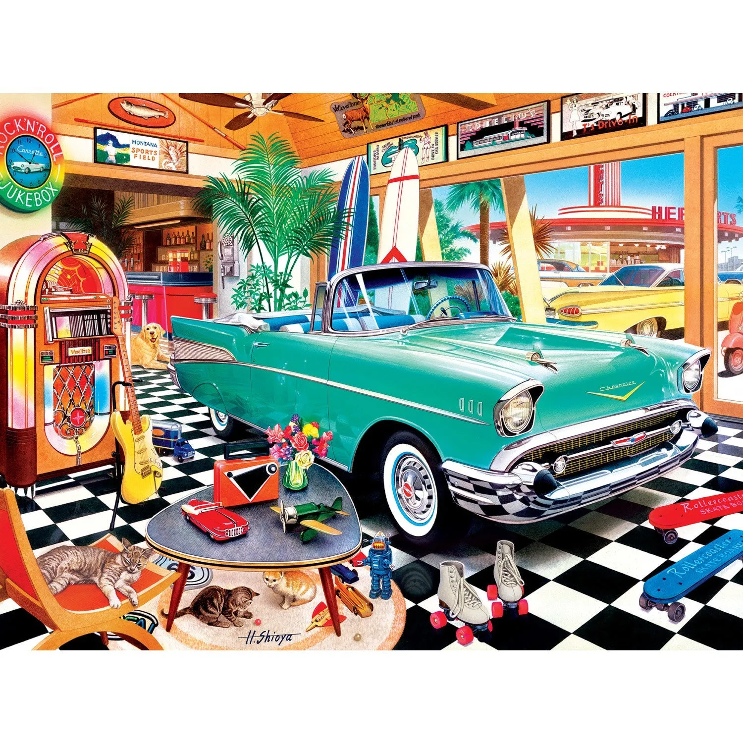 Wheels - Beach Side Chrome 750 Piece Jigsaw Puzzle