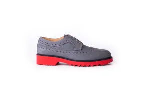 Women's Grey & Black with Red Sole  Brogue Wingtip-EX-335 (2017)