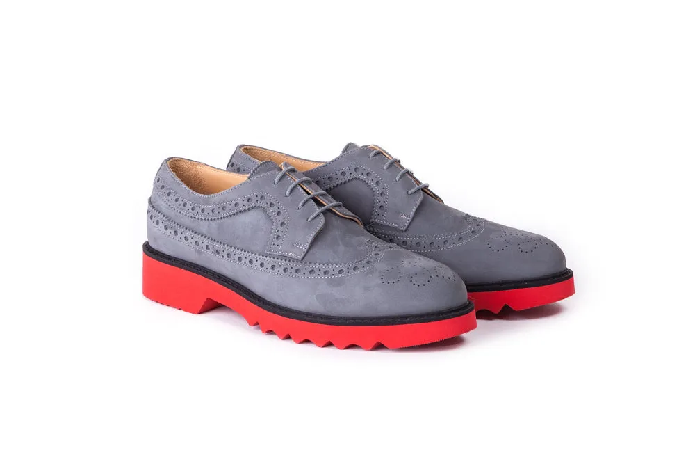 Women's Grey & Black with Red Sole  Brogue Wingtip-EX-335 (2017)