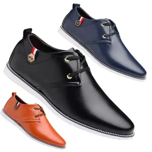 Yeknu New Holfredterse Men Formal Leather Office Wide Fit Wedding Party Lace Up Casual Pointed Toe Business Soft Bottom Shoes 16-2032